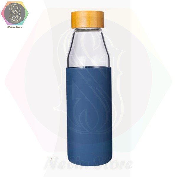 بطری-شیشه-ای-پیرکس(بوروسیلیکات)-آبی-G22